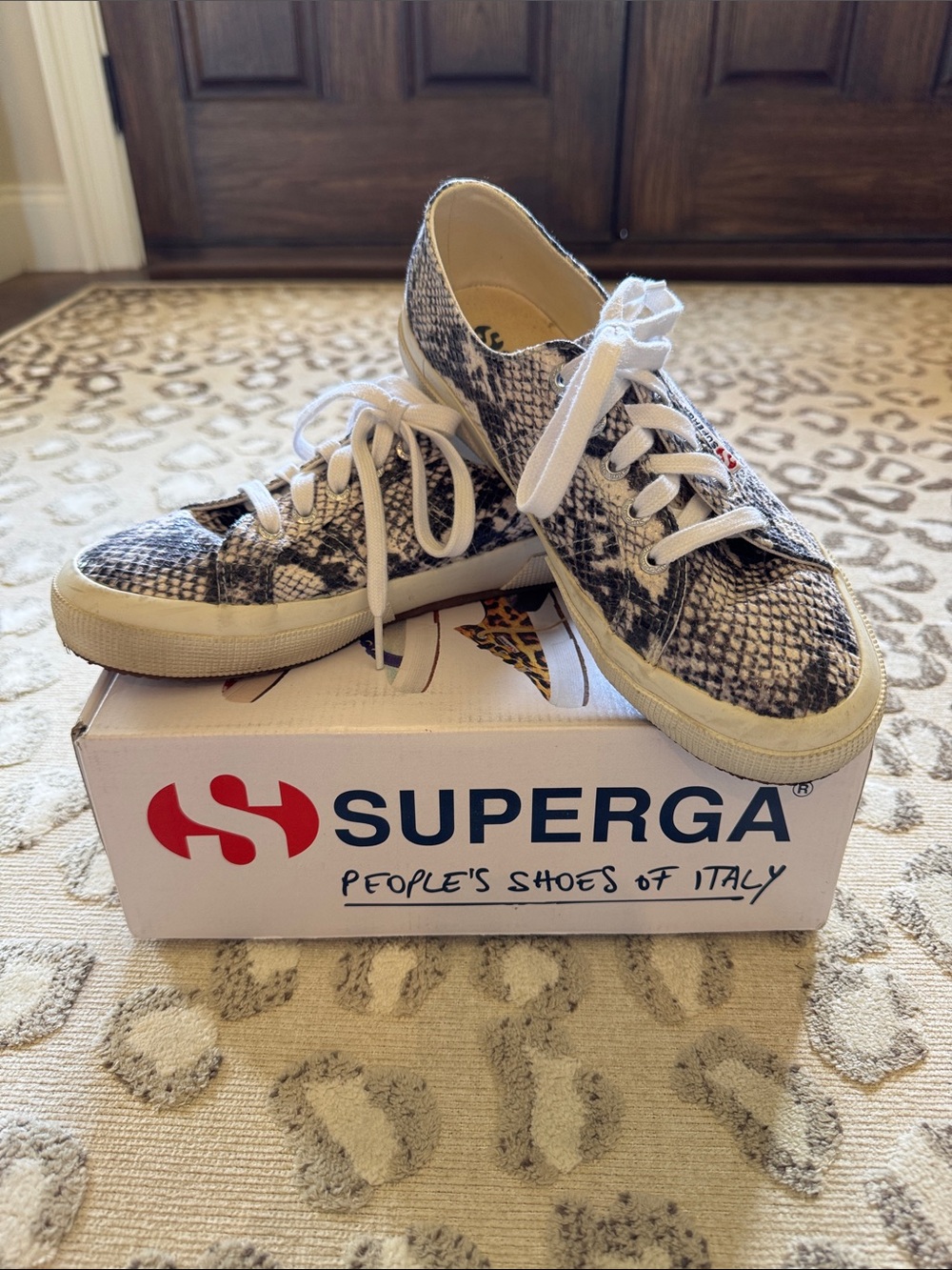 Superga Snake-Pattern Low Top Sneakers - snakeskin print